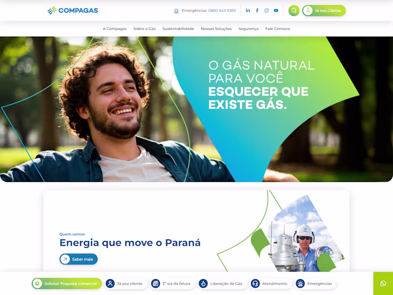 Cover image for New website for Compagas, the