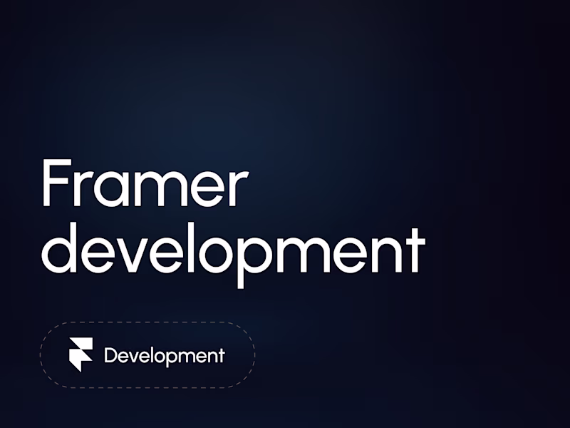 Cover image for Framer development