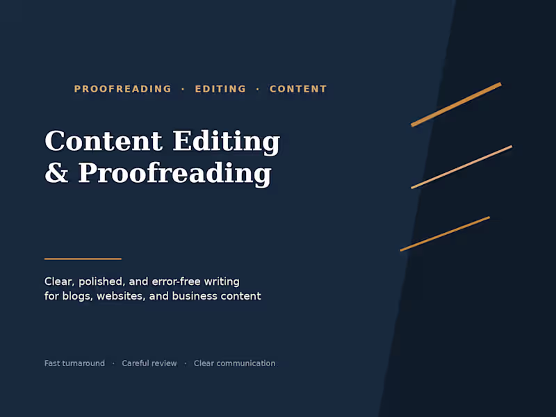 Cover image for Content Editing & Proofreading