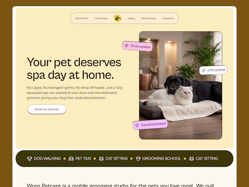 Cover image for Wren Pet Care Luxury Template Design
