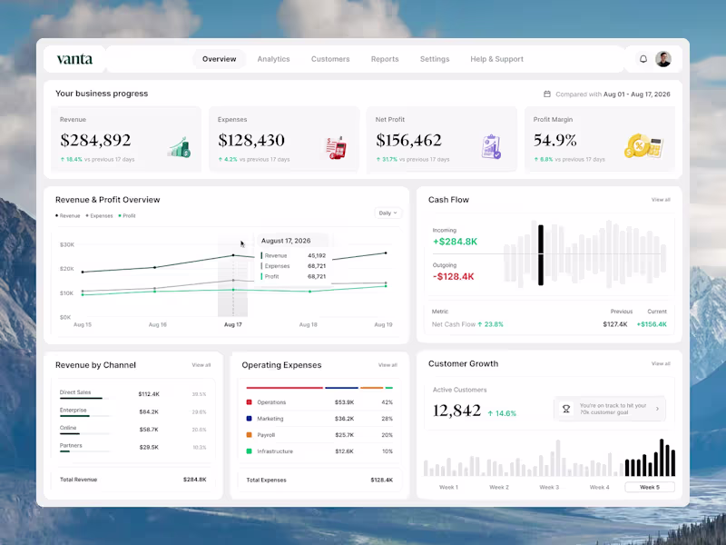 Cover image for VANTA - Business Analytics Dashboard