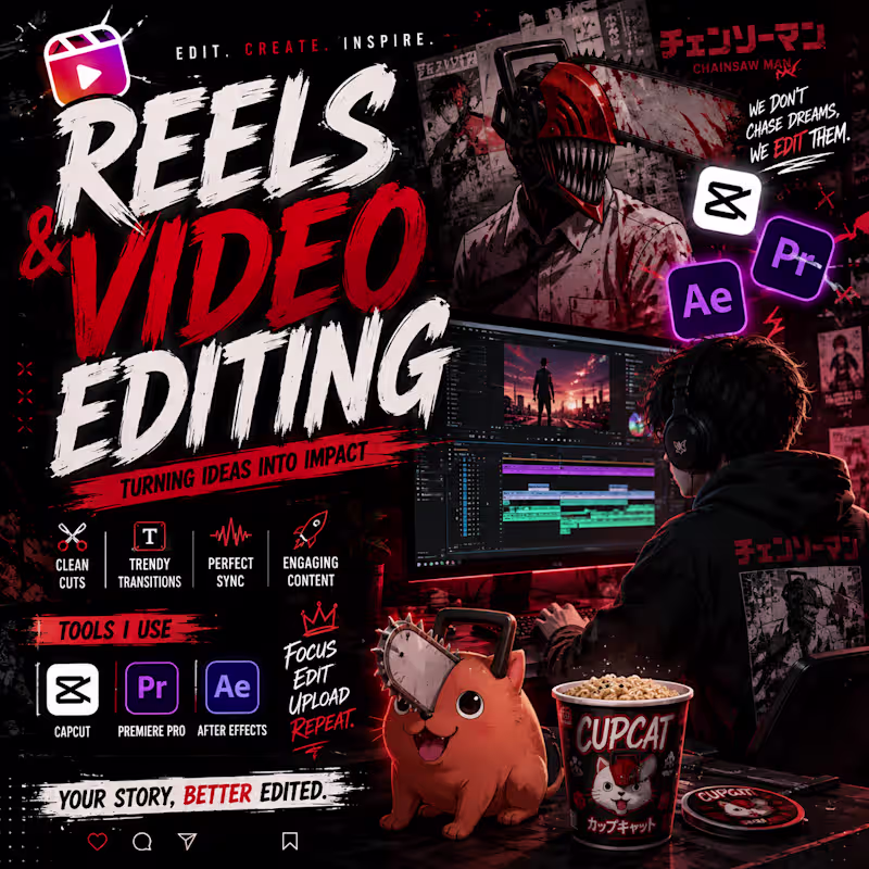 Cover image for VIDEO EDITING (REELS AND SHORTS ALSO)