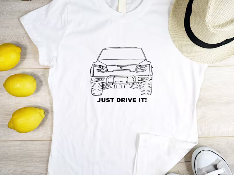 Cover image for Modern Car-Themed T-Shirt Design – “Just Drive It!” Style