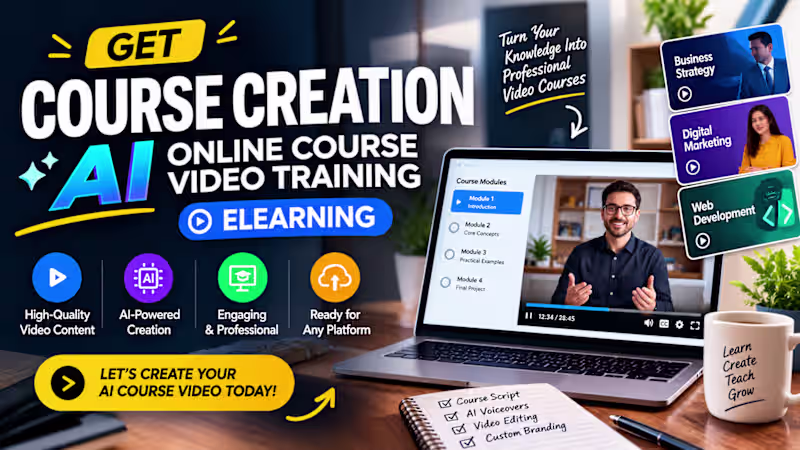 Cover image for get course creation ai online course video training elearning