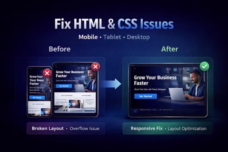 Cover image for I will Fix Mobile Responsiveness and CSS Issues on Your Website
