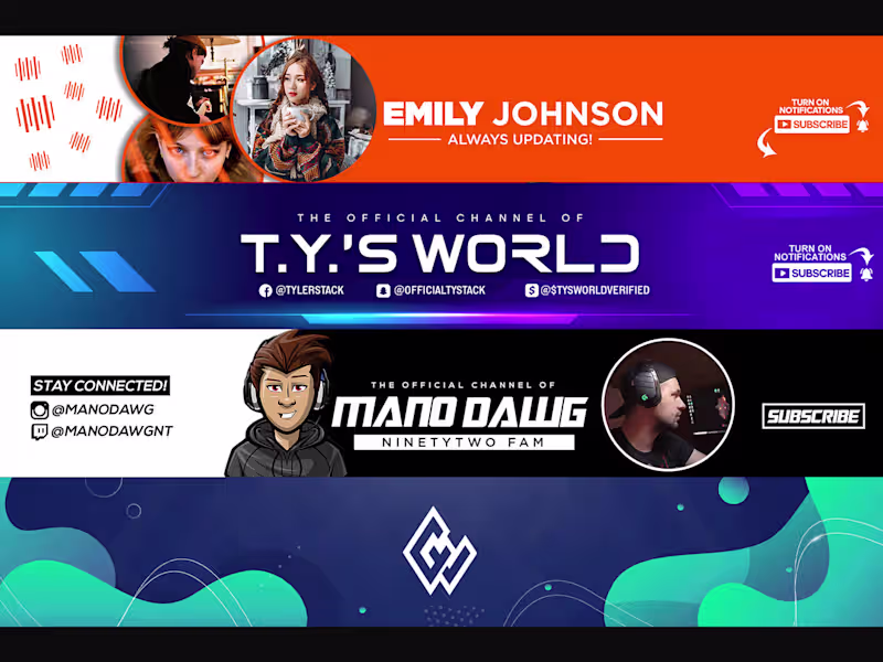 Cover image for I will design Professional YouTube Banner for you Channel