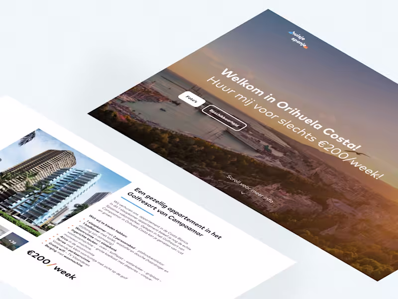 Cover image for Webdesign for a stay in Spain