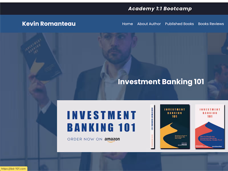 Cover image for WordPress website for a Ebook write author in investment banking