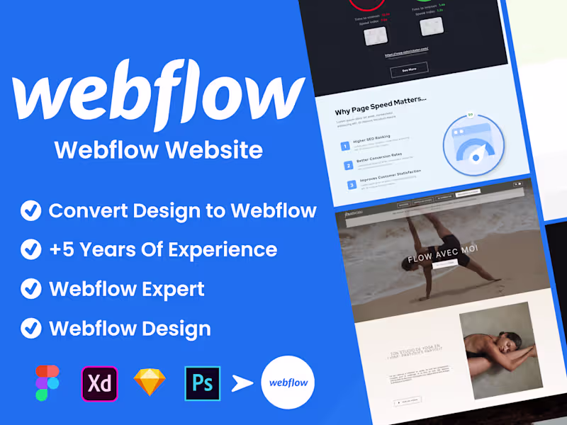 Cover image for Webflow Website Design & Development | Custom, Fast & Responsive