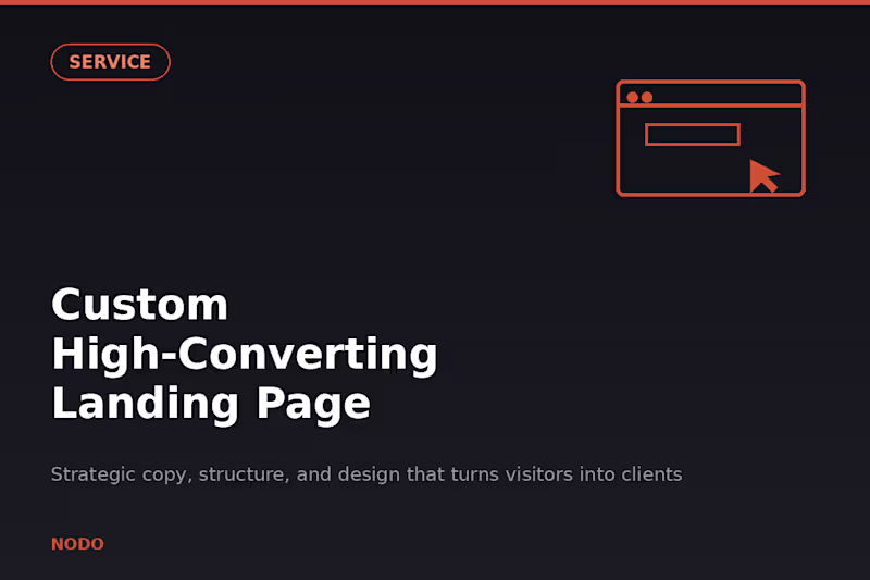 Cover image for Custom High-Converting Landing Page