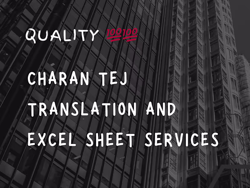 Cover image for Translations work.  And split of spread sheets 
