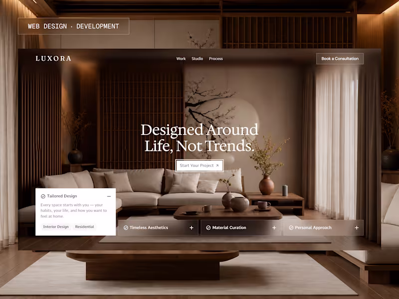 Cover image for LUXORA Interior Design Website
