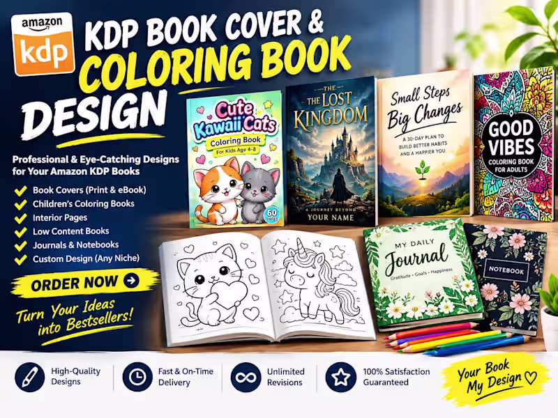 Cover image for KDP Book Cover & Coloring Book Design