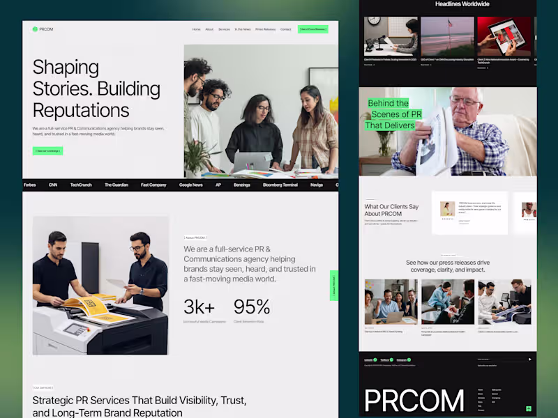 Cover image for PR & Communication Agency Website Design