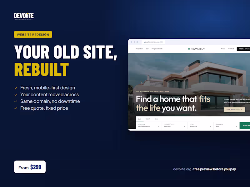 Cover image for Website redesign: modern, fast and mobile-first