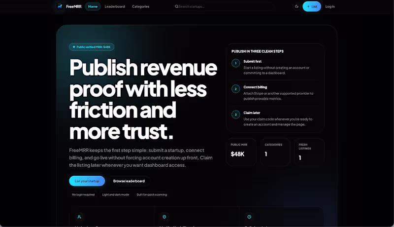 Cover image for SaaS Startup Revenue Verification Platform