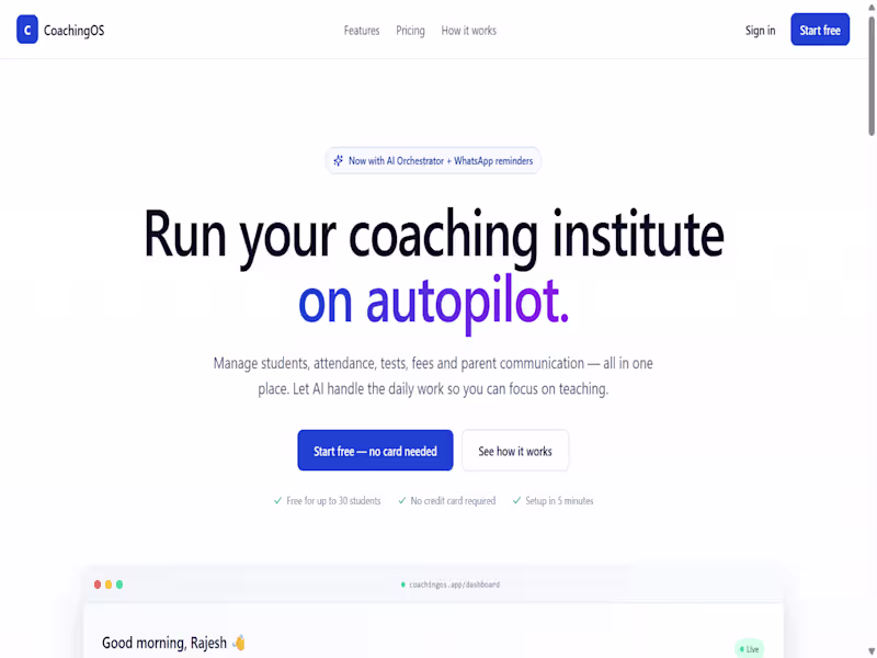 Cover image for CoachingOS is an AI-powered SaaS