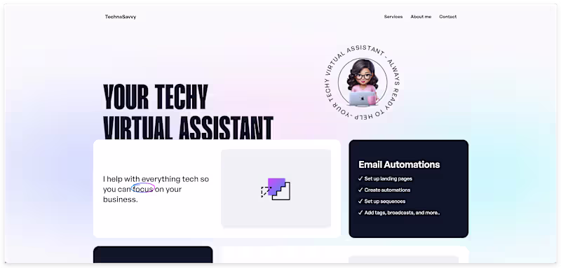 Cover image for Virtual Assistant Landing Page on Webflow