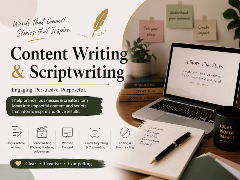 Cover image for Content Writing & Scriptwriting