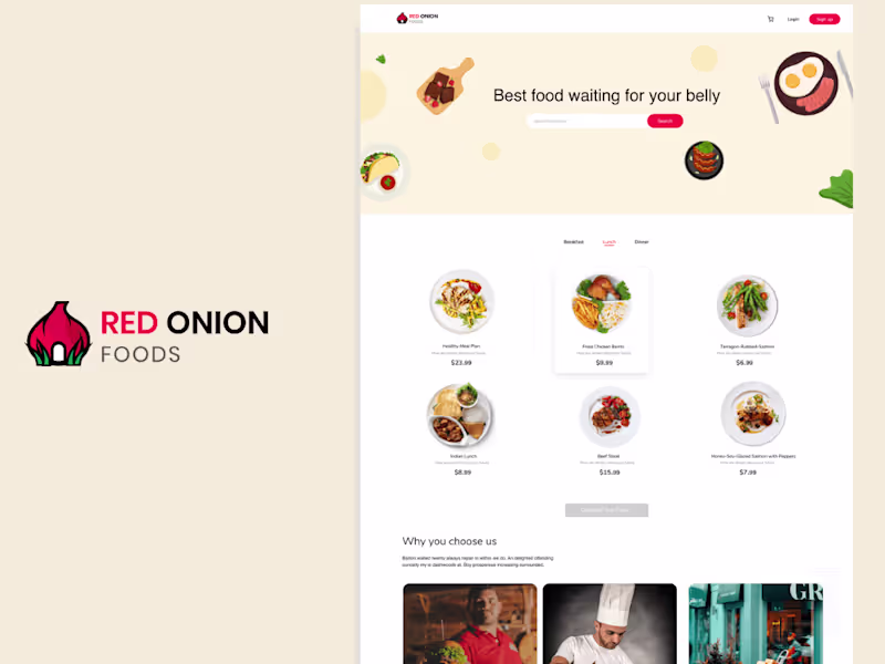 Cover image for Red Onion - Food ordering application