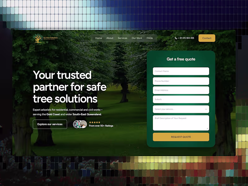 Cover image for Framer Site Build + CMS for a Gold Coast Arborist