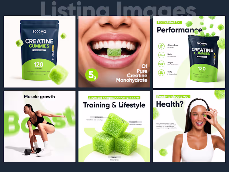 Cover image for Amazon Listing Images for Creatine Gummies Brand