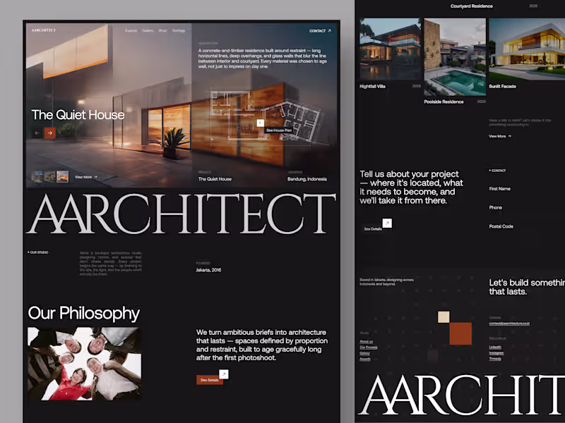 Cover image for A website concept for Aarchitect, a