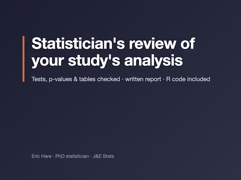 Cover image for Statistician's review of your study's analysis
