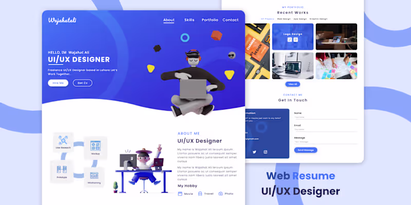 Cover image for Resume in form of Landing page template