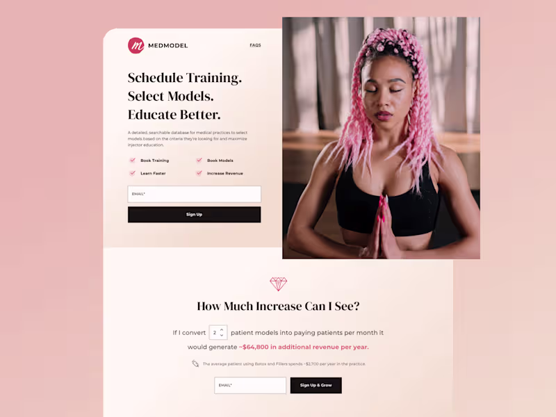 Cover image for Aesthetics Company Landing Page