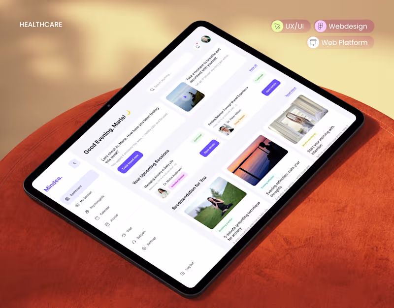 Cover image for Mindea – Mental Health Web Platform