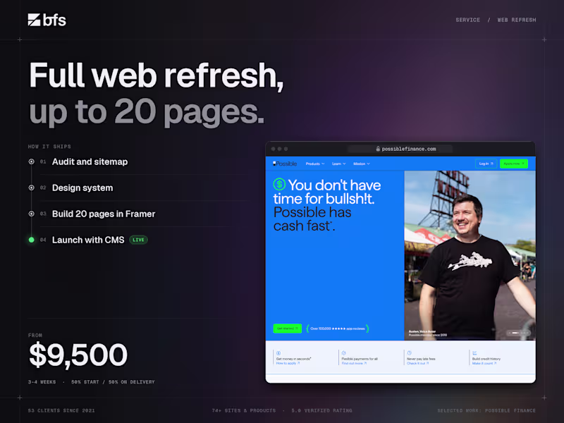 Cover image for SaaS Web Refresh (up to 20 pages)