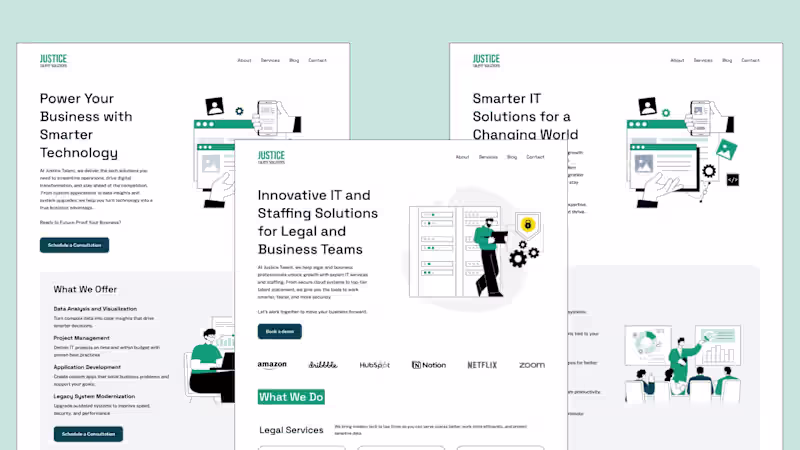 Cover image for Redesign of Legal IT Staffing Agency Website