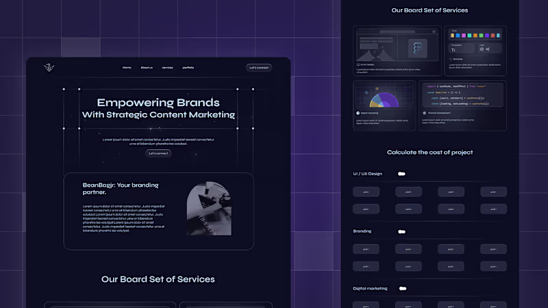 Cover image for DARK THEMED LANDING PAGE FOR CONTENT MARKETING AGENCY