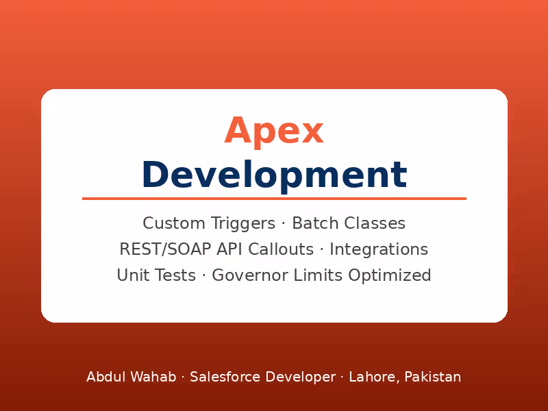 Cover image for Apex Development & Custom Logic