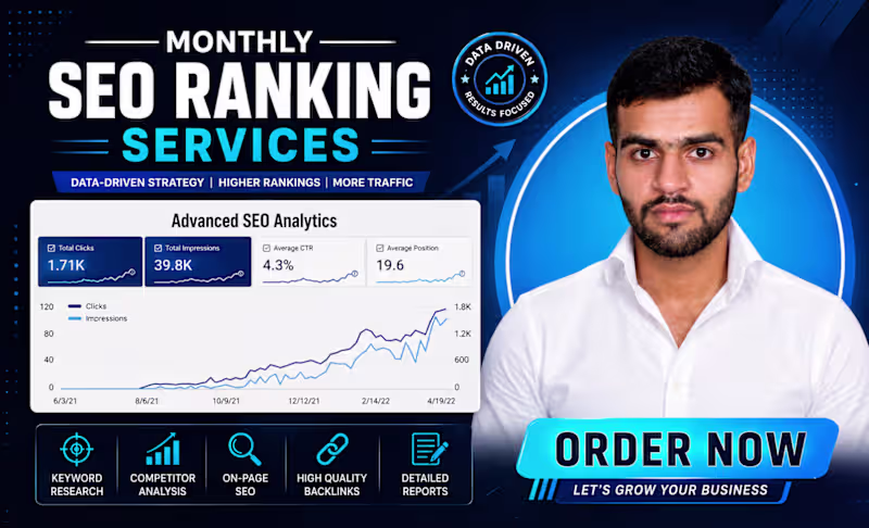 Cover image for Monthly SEO Growth Plan |