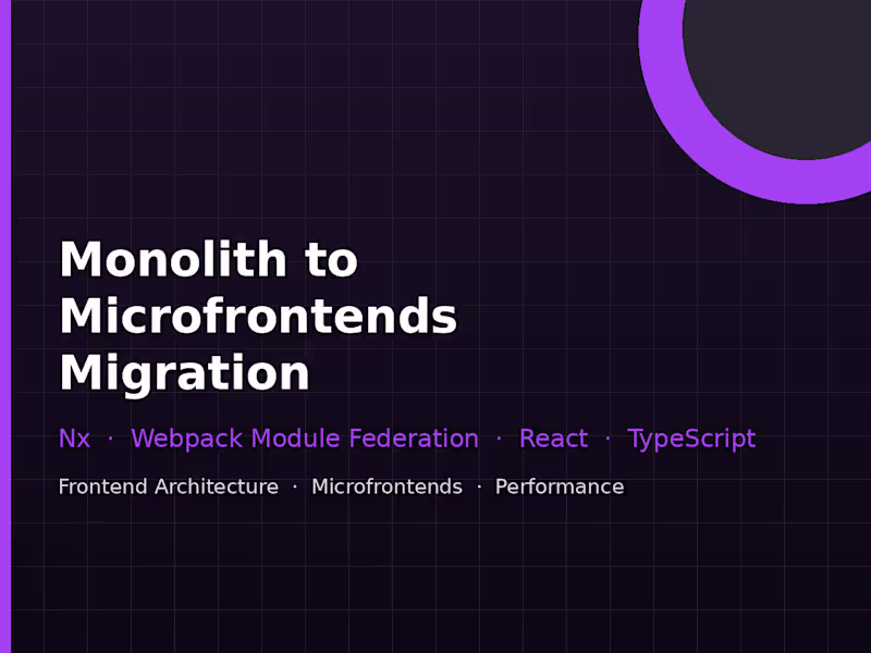 Cover image for Monolith to Microfrontends Migration
