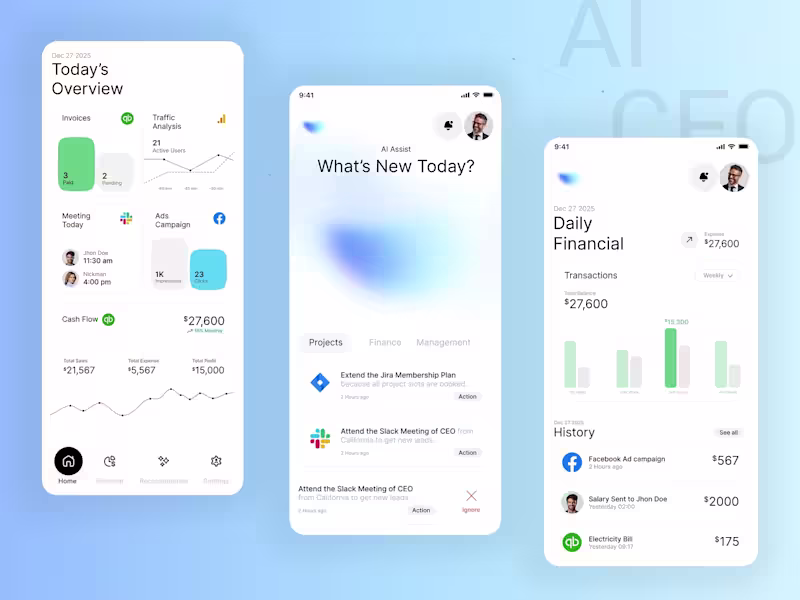 Cover image for AI CEO Financial Mobile App