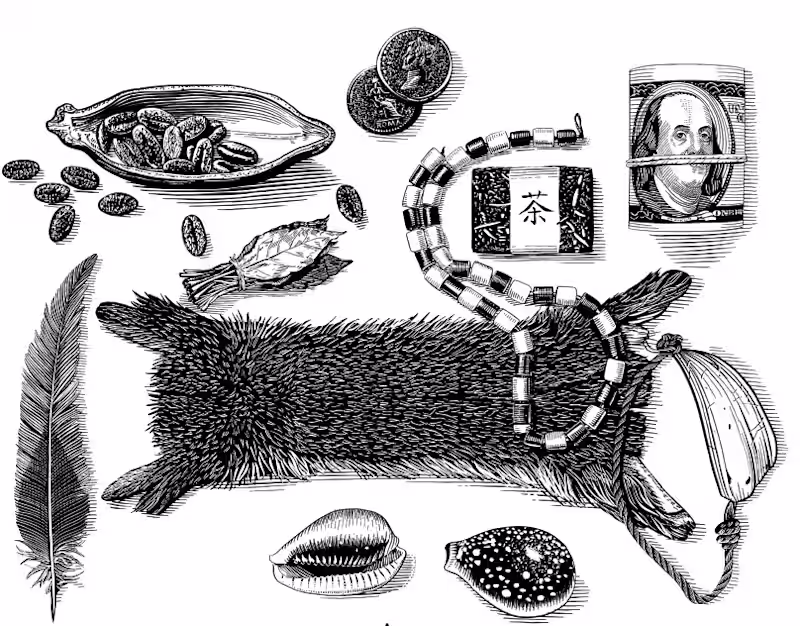 Cover image for Evolution of cash - Engraving illustration