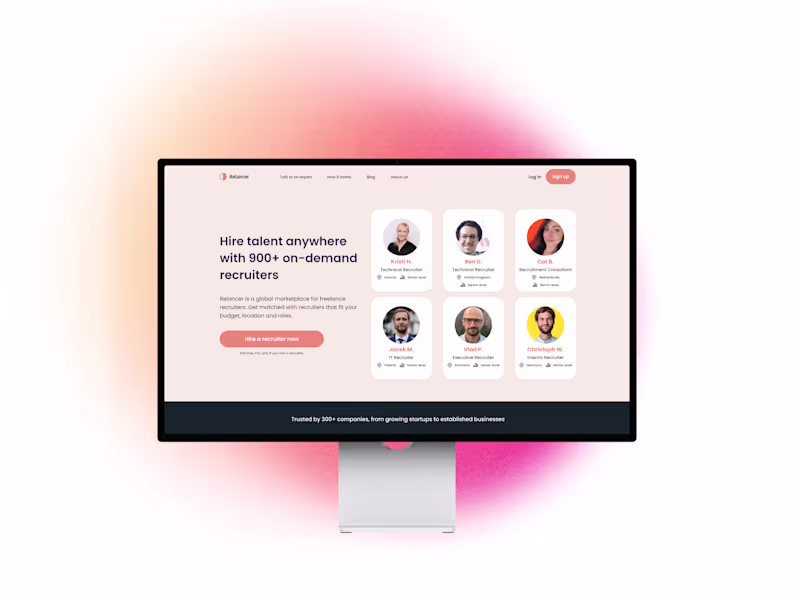 Cover image for Relancer sign up - Recruitment / HR app 🔎
