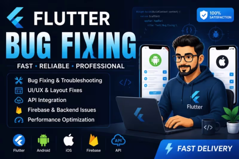 Cover image for I will fix flutter and firebase bugs and add multi language app