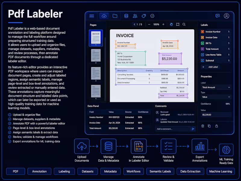 Cover image for Pdf Labeler is a web-based