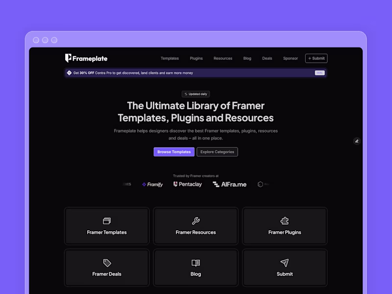 Cover image for Frameplate | Framer Website