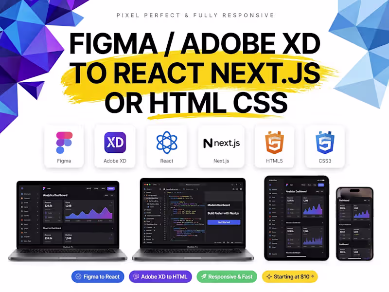 Cover image for Figma/XD to React Conversion