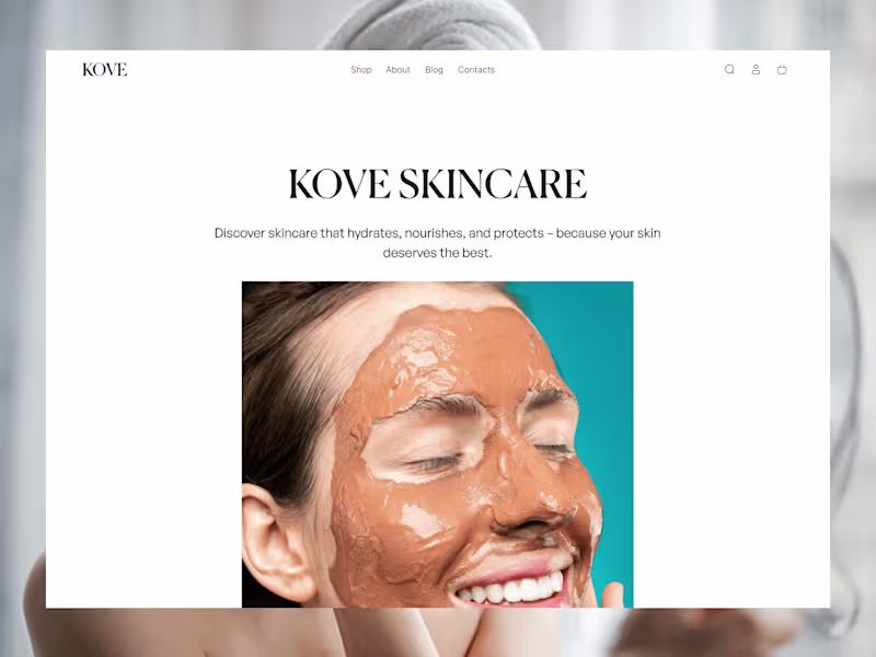 Cover image for KOVE Skincare — E-Commerce Website (Concept)