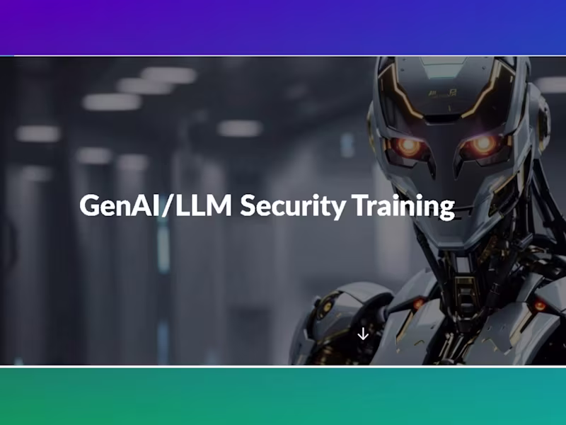 Cover image for GenAI/LLM Security Training: Learning Module Example with Camta…