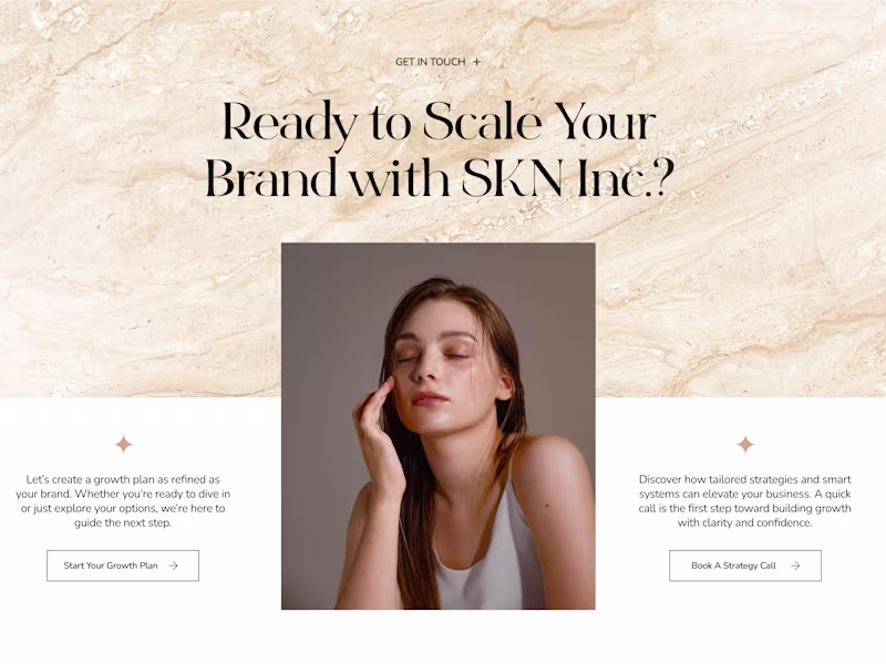 Cover image for SKN Inc. Website Redesign: Beauty Growth Agency Concept