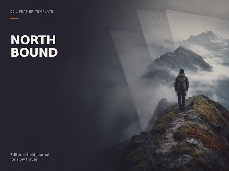 Cover image for Northbound Field Journal — Framer Travel Template
