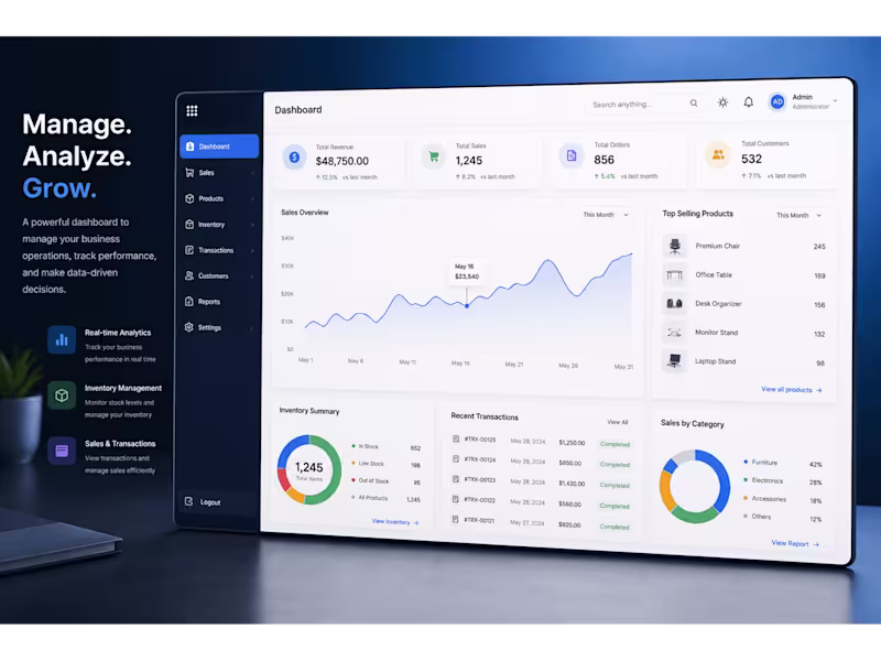 Cover image for Custom Business Management Dashboard
