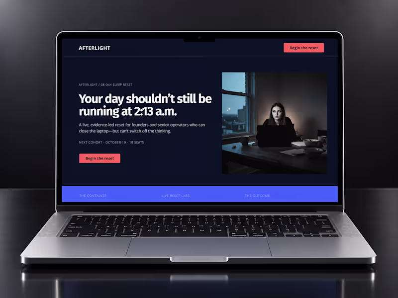 Cover image for Afterlight — Kajabi Wellness Program Website Template